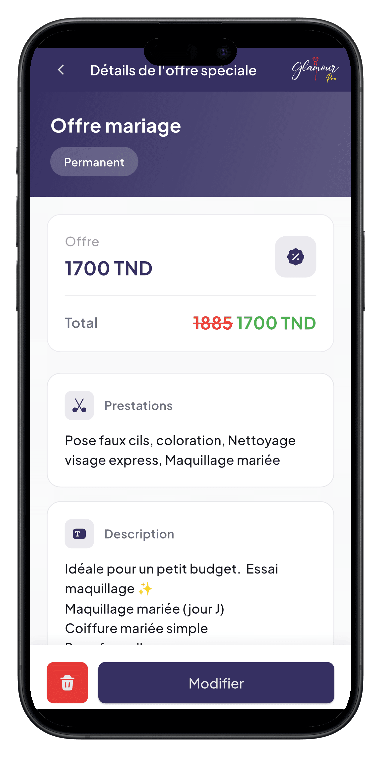 Glamour app — offers